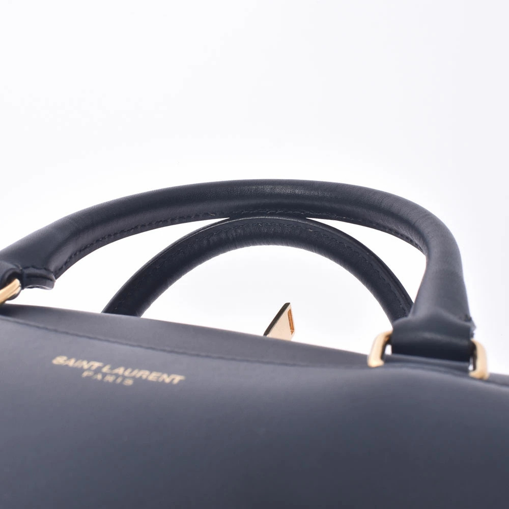SAINT LAURENT Baby Duffle Bag Navy Blue Calfskin Handbag - Picture 4 of 9